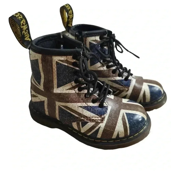 Dr. Marten Pascal British Flag Combat Boots *RARE* - Picture 1 of 5